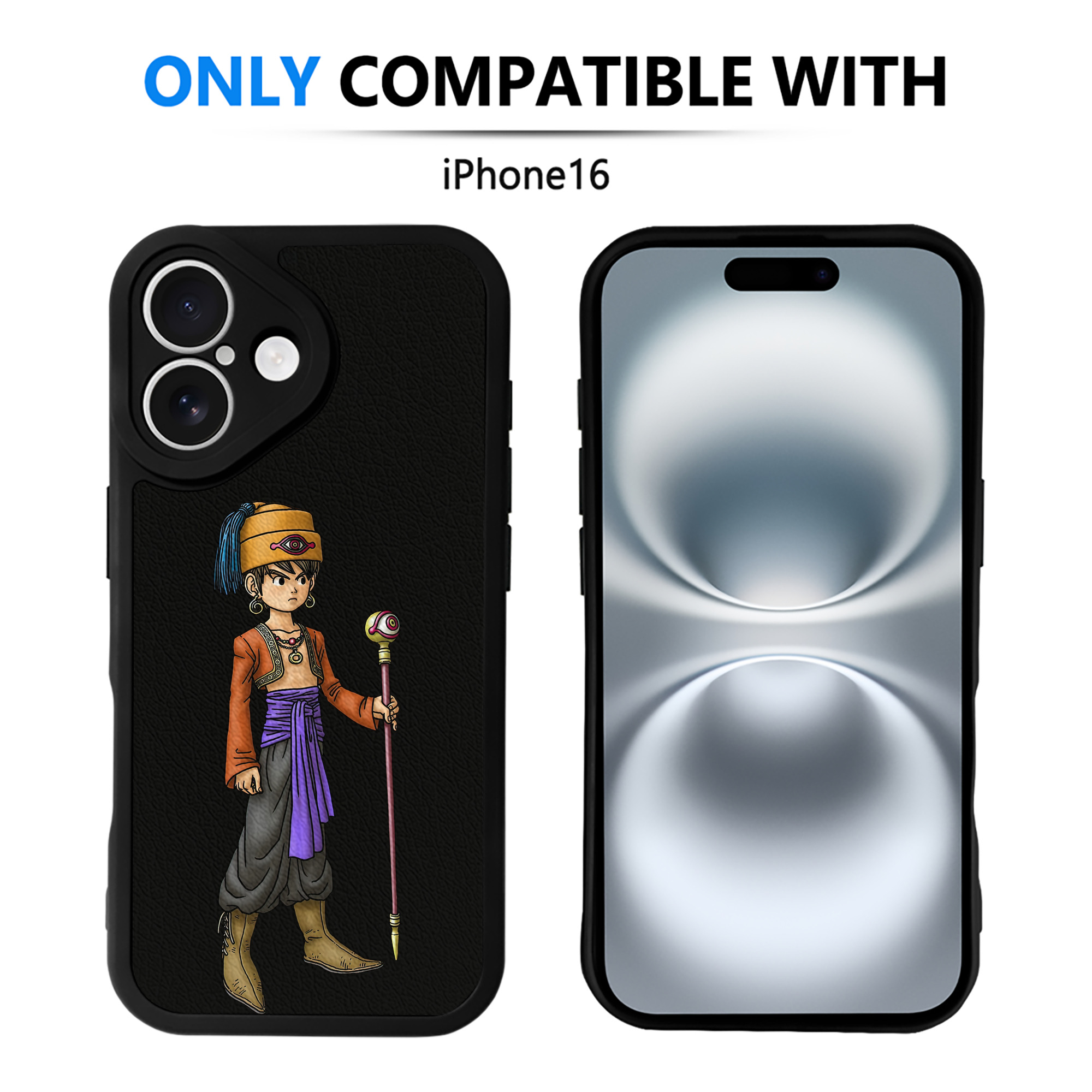 （画像用） ドラゴンクエスト Doragon Kuesuto Dragon Quest 【iPhone 16シリーズ対応】シリコンスマホケース（レザー調） 材質：シリコン